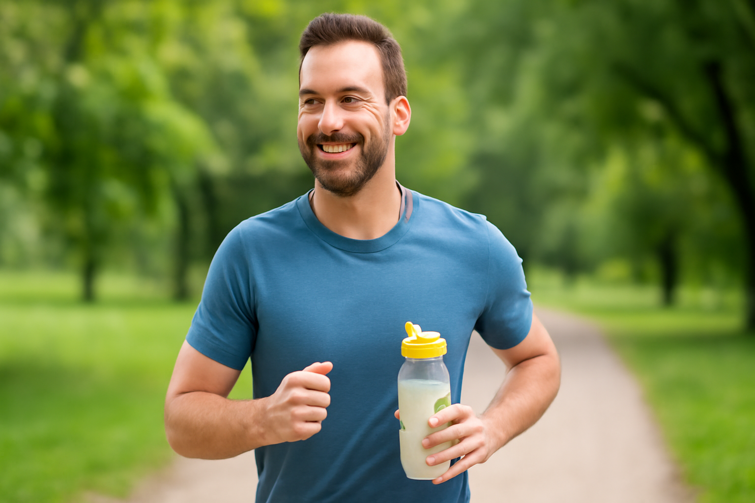 Man with lemon drink